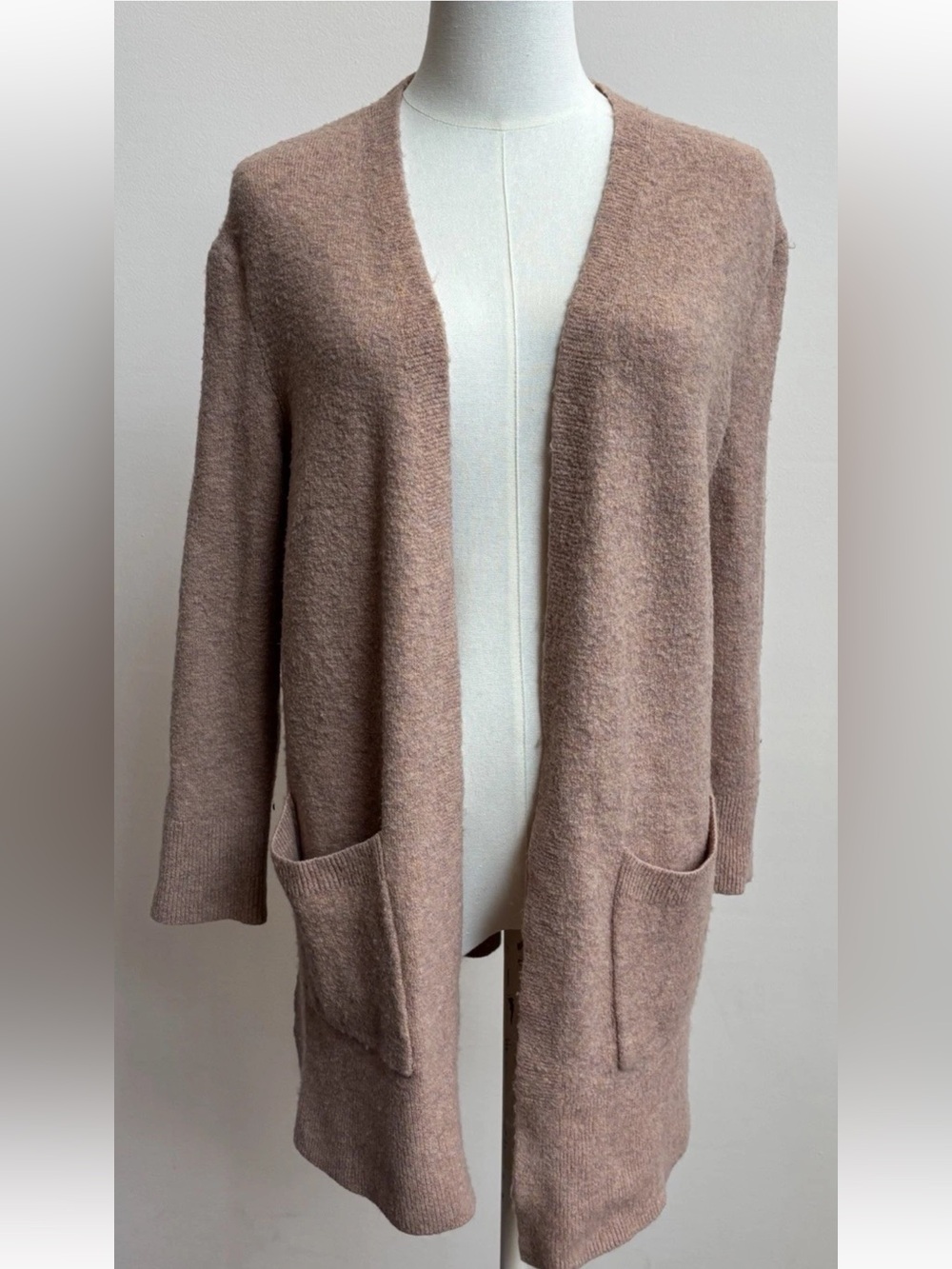 Madewell Merino Wool Alpaca Blend Open Cardigan Sweater Pink Small Work Casual